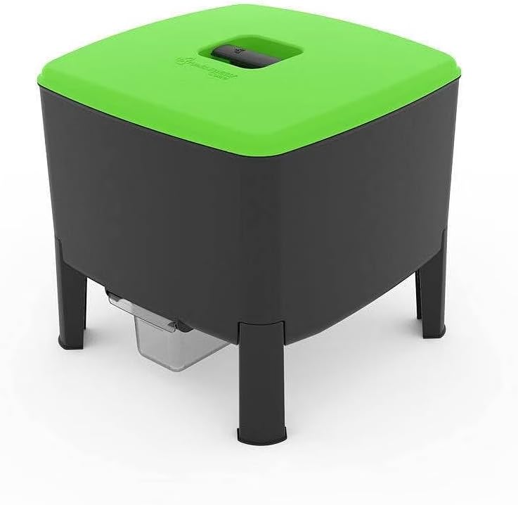 Tumbleweed Cube Wormery, 2 Tray Worm Composting System for Home Use, Indoor or Outdoor Compact Worm Farm, Compost Bin for Kitchen & Garden, Food Waste Recycling, Vermicomposting System