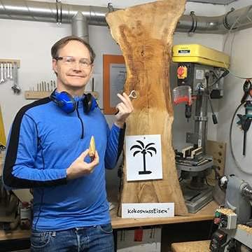 Apribottiglie In Legno Di Quercia Con Manico Tornito A Mano | Fatto In Germania Con Olio Di Noce Alimentare | Utensile Da Cucina Sostenibile KokosnussEisen