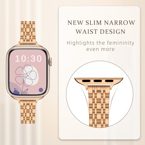 NicMool Slim Metal Straps for Apple Watch 38mm 40mm 41mm 42mm, Thin Stainless Steel Replacement Band for iWatch SE 3/SE 2/SE - Image 4