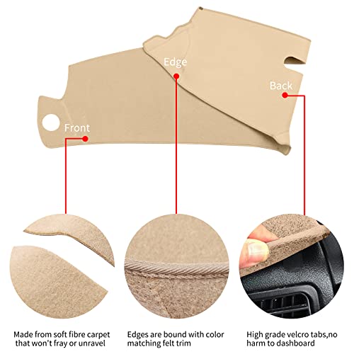 HanLanKa Dash Cover Custom Fit for 1997-2000 Chevy Chevrolet/GMC C1500 C2500 C3500 K1500 K2500 K3500, 1997-1999 GMC Yukon/Chevy Tahoe, 1999-2000 Cadillac Escalade,Dashboard Cover Mat Pad (Beige)