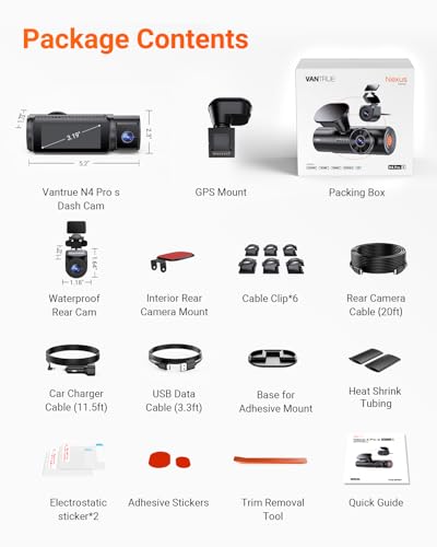 Vantrue N4 Pro S 4K 3 Channel DashCam, 4K+1080P+2.5K Dash Cam Front and Rear Inside, 24H Parking Mode, Voice & APP Control, STARVIS 2 HDR Night Vision, Dash Camera with WiFi/GPS for Cars, Suppport 1TB - Image 9
