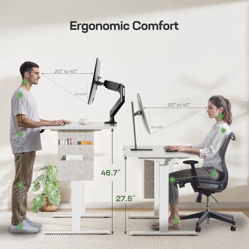 Image of Marsail 40x24 Electric Adjustable Height Standing Desk with Storage Bag, 4 Memory Height Settings,Sit Stand Up Desk for Home Office,Computer Gaming Workstation, Cable Manager, and Headphone Hook