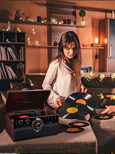 AZBUY Tourne-Disque Vinyle Multifonction rétro LP Disque Vinyle CD Radio Tout-en-Un Haut-Parleur Bluetooth - Les Beatles, Paul McCartney, John Lennon, RIngo Starr, George Harrison AZBUY Tourne-Disque Vinyle Multifonction rétro LP Disque Vinyle CD Radio Tout-en-Un Haut-Parleur Bluetooth – Image 4