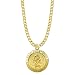 TrueFaithJewelry 14K Gold Over Sterling Silver Saint Christopher The Christ Bearer Medal, 3/4 Inch