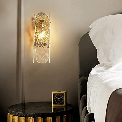Elegante lámpara de pared interior MESKEL con sofisticado cristal efecto agua 2