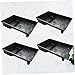 LALAFINA 4Pcs Thickened Durable Paint Tool Tray Black Painting Supply for Easy Application and Creative Projects for Use with Paint Rollers and Brushes