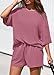 KIRUNDO 2 Piece Sets for Women Summer Lounge Sets Casual Oversized Tshirts Shorts Matching Airport Travel Outfits Postpartum(Pink, X-Large)