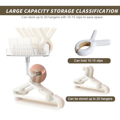 Kleiderbügel Organizer, Kleiderlüfter, Waschmaschinen Organizer, Kleiderbügelhalter Ohne Bohren, Clothes Hanger Storage Rack, Kleiderbügel Aufbewahrungsregal für Waschküche, Weiß, 1 Stück