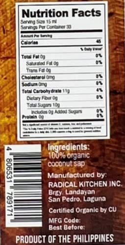 Wild Country Organic Pure Coconut Nectar 16.9 Fl Oz / 500mL Sweetener & Sauce - Thumbnail 2