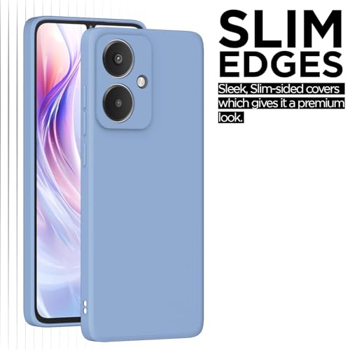 Image of Pikkme Back Cover for Redmi 13C 5G | Camera Protection Shockproof Soft Matte Silicone Bumper Case (Aqua Blue)