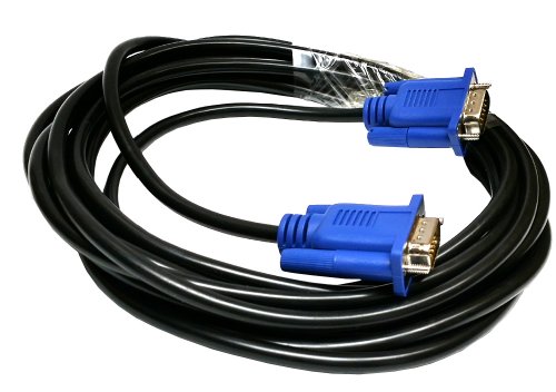 Importer520 Blue Connectors HD15 Male to Male SVGA VGA Long Video Monitor Cable for TV Computer Projector (15 Feet) - Thumbnail 2