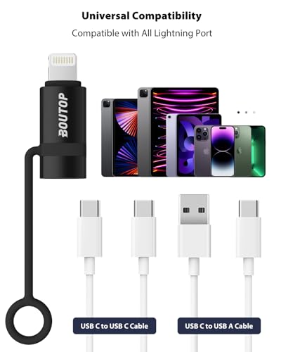 Image of BOUTOP [Apple MFi Certified USB C to Lightning Adapter 36W for Fast Charging Compatible with iPhone, iPad - [2 Pack, Black]