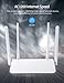 ZJX Gigabit Dual Band Routers for Wireless Internet, AC1200 WiFi Router for Home, Long Range Coverage, MU-MIMO, AP Mode, Guest WiFi and Parental Control, white