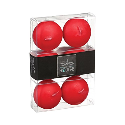 Comptoir de la Bougie - Lot de 6 Bougies Flottantes 'Basic' 4cm Rouge
