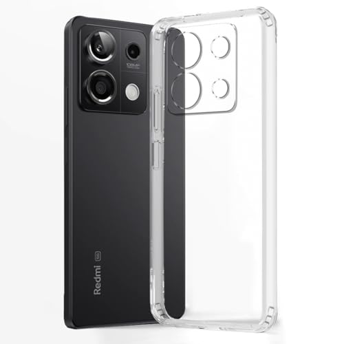 Image of Fashionury Crystal Clear Case for Redmi Note 13 5G | Yellowing Resistance | Transparent TPU Silicone | Raised Camera Lips | Slim Transparent Cover