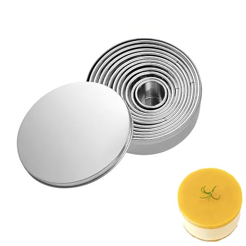 Cookie Cutters Stainless Steel Set ‌11 Pcs, Circle Crumpet Rings Graduated Sizes for Baking, Durable Donut and Scone Cutters