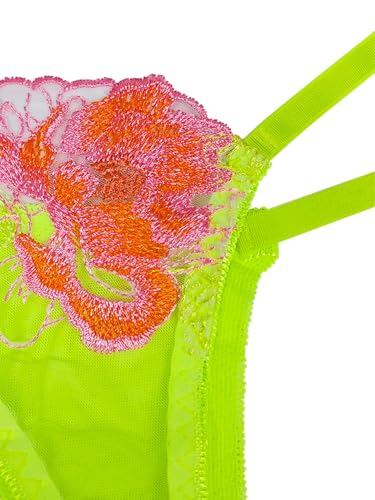 Image of Lilosy Sexy Leaf Floral Embroidered Mesh Sheer Women Underwire Push Up Lingerie Set