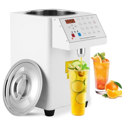 YJINGRUI Automatic Fructose Dispenser Syrup Dispenser 8.5L Fructose Quantitative Machine Stainless Steel Barrel & Aluminum Fructose Outlet 16 Groups 110V