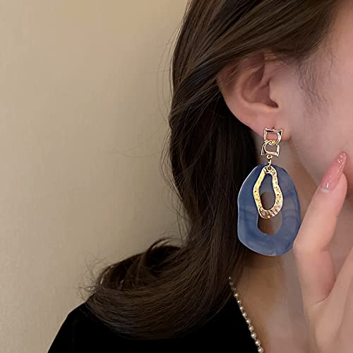 Boucles d'oreilles ethniques en acrylique et aiguille argent 925