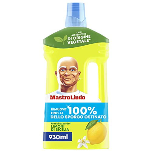 Mastro Lindo Detersivo Pavimenti, Liquido Multiuso, 1 Confezione (930ml), Fragranza Limoni di Sicilia, Freschezza e Brillantezza, Ingredienti di Origine Vegetale
