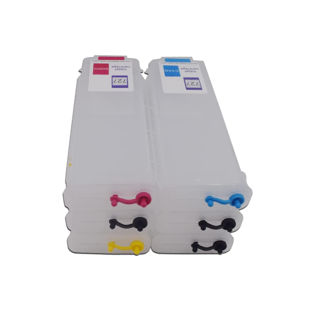 Cartucho de Tinta Recargable 280ML 72 727 SIN Chip Compatible con impresoras HP T920 T930 T1500 1530 2500 2530 T610 T770 T790 T795 T1100 1200 2300(727)