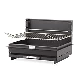 LE MARQUIER - Barbecue Montory - 61*40 - Foyer Horizontal - Grille Inox - Tiroir à cendres - Acier noir