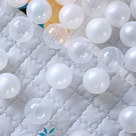 Play Ball Pit Balls - 2.16inches Phthalate&BPA Free Plastic Ocean Colour Balls for Playhouse Play Tent Playpen Pool Party Decoration Pack of 100 (Pearl White)
