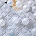 PlayMaty Ball Pool Pit Balls - 2.2inches Phthalate&BPA Free Plastic Pearl White and Clear Balls for Kids and Babys Pack of 100