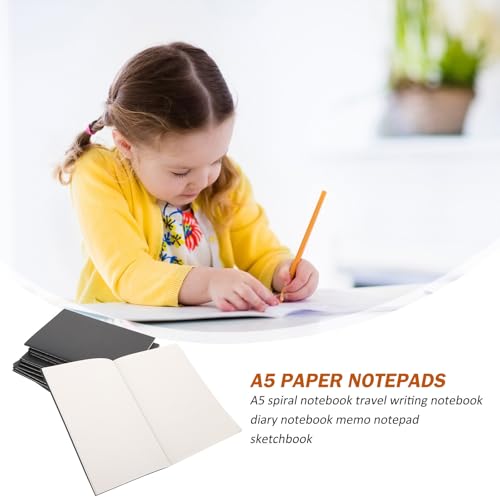 Cuaderno diario de papel kraft negro A5 Hohopeti de 12 piezas, ideal para notas de clase y viajes 3