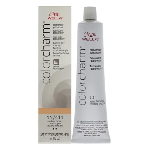 WELLA colorcharm Permanent Gel, Hair Color for Gray Coverage, 4N Medium Brown