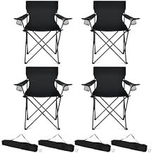 HaSteeL Camping Chairs 4 Pack, Oversized Folding Chair with Cup Holders for Adults, Portable Chair & Carry Bag for Outdoor Backyard, Beach, Lawn, Patio, Picnic, Fishing, Oxford Fabric & Heavy Duty