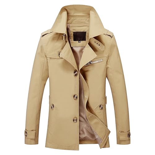 Manteau coupe-vent homme en coton jaune contre le froid de mi-saison