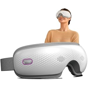 SKG Eye Massager with Heat & Music, Valentine's Day Gifts for Her Him, Foldable Sleep Mask for Migraine & Eye Strain, 5 Massage Modes for Tired Eyes Relax, Birthday Gifts for Dad, Mom, Men,