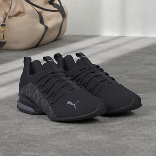 PUMA PUMA Men's AXELION GRAPHIC Cross Training Sneaker, Puma Black-CASTLEROCK, 10.5