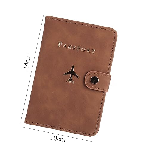 Image of House of Quirk Passport Holder Cover, PU Leather Passport Cover Case Organiser with Wallet for Credit Card, Money, Business Cards, Passport for Women Men (with Lock Brown)