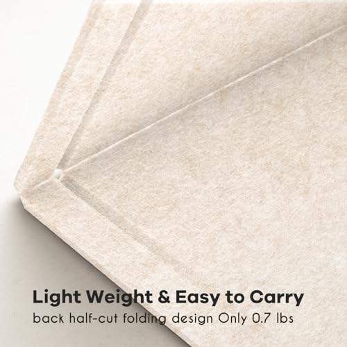 Lightomorrow Bulletin Board, Decorative Felt Pin Board for Wall - Foldable Photo Display Board with Self-Adhesive Tape, Includes 20 Push Pins - Oatmeal 60 x 45 cm image 5