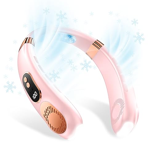 Ventilador de cuello portátil, 2023 NUEVO Ventilador de cuello portátil, mini ventilador silencioso tipo C, ventilador de cuello ajustable de 360 °, ventilador de cuello sin hojas, portátil,