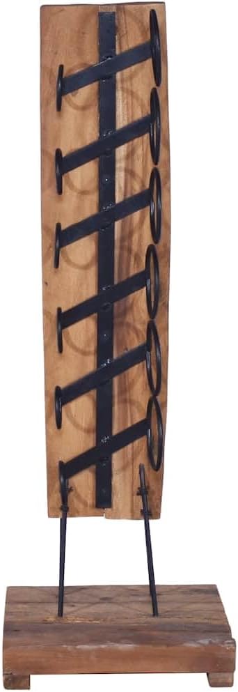vidaXL Wine Rack, Wine Bottle Holder for 6 Bottles, Floor Wine Cabinet, Wine Bottle Organizer for Living Room Kitchen Pantry, Solid Teak Wood