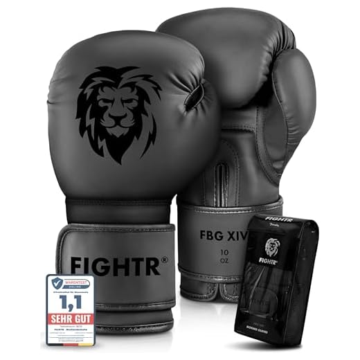 FIGHTR® Boxhandschuhe mit bestem Sitz für maximale Stabilität | Männer und Frauen | für Boxen, MMA, Muay Thai, Kickboxen & Kampfsport 08 10 12 14 16 oz | inkl. Tragetasche