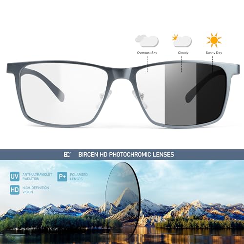 Image of BIRCEN Polarized Mens Sunglasses for Driving: UV Protection Al-Mg Metal Sunglasses Lightweight Shades for Fishing Travel Golf