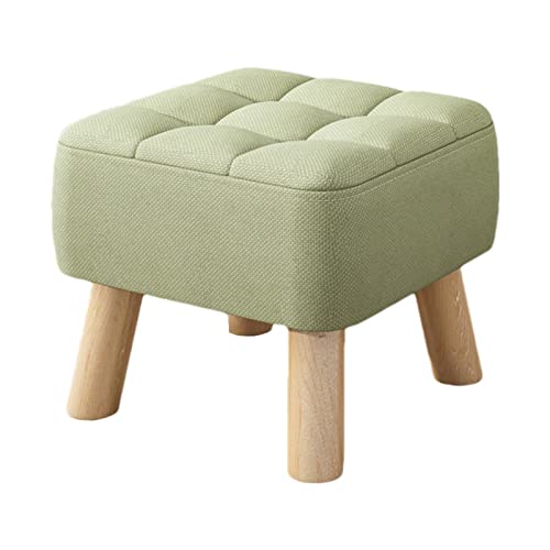 Reposapiés acolchado de madera otomana puf taburete bajo taburete de sofá de tela pequeña casa moderna sala de estar dormitorio taburete con asiento acolchado