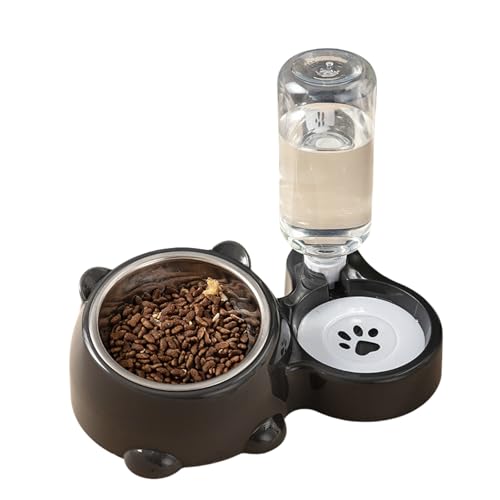 ペットボウル 猫 餌入れ 犬食器 給食器 猫 ご飯皿 犬 ご飯台 ペット食器 傾斜がある 15度 頸椎を保護す猫食器 るねこ給食 猫 皿 水飲み皿 吐き戻し防止 食べやすい すべり止め 取り外し式 洗いやすい 猫食器 給水器 自動給水器 (グレー,鋼のボウ