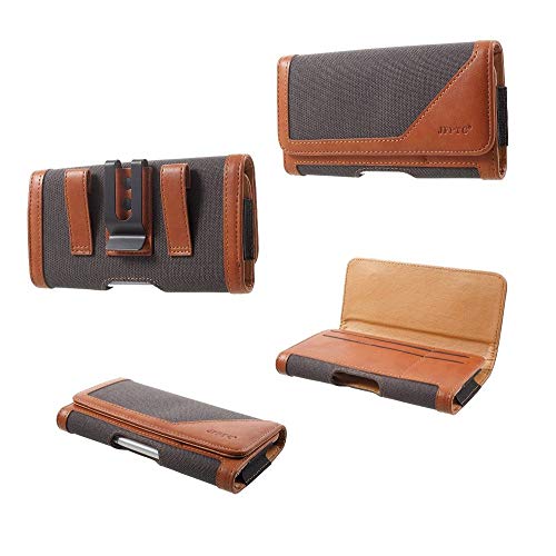 Case OnePlus 7 Pro horizontal holster de protection avec clip métal gris marron - 2