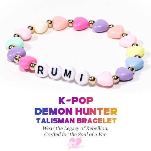 AICase for Kpop Demon Hunters Merch Rumi Zoey Mira Inspired Bracelets 3 Pcs Stackable Stretch Friendship Beaded Bracelets for Huntrix k pop Unique Merchandise Jewelry Gifts for Fans Women Men_13