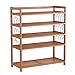 HOMFA Bamboo Shoe Shelf Storage Organizer 5-Tier with 12 Hanging Bar Entryway Shoe Rack, Home Shelf Storage Cabinet for Shoes, Books and Flowerpots Natural