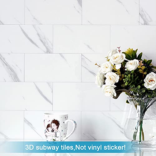 Benice Peel And Stick Backsplash Tile Stickers,Subway Backsplash Kitchen Big Tiles For Bathroom Wall 23Tiles Fishbelly White #TOP2