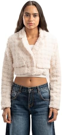 ASTK Womens Cropped Fur Jacket