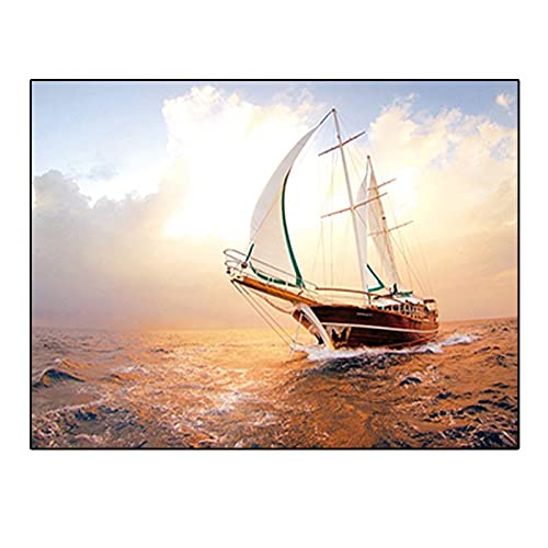 Idée Cadeau Créatif Broderie Diamant Grand Voilier Cristal 50x140cm