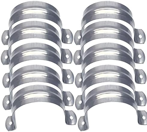 Nge 3inch Rigid Pipe Strap Clamp, Two Hole Strap,U Bracket Tube Clip, Stainless Steel Heavy Duty Pipe Fasten Holder, For The Inner Diameter of Water Pipe is 3 Inche,10PCS