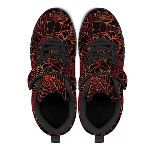 Flame Print Shoes for Boys,Big Kid Fashion Sneakers Lightweight Mesh Athletic Running Shoes with Hook and Loops2